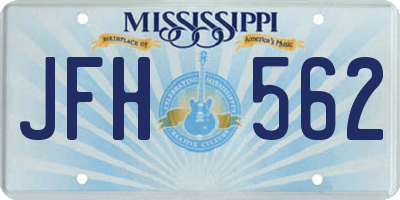 MS license plate JFH562