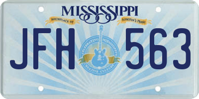 MS license plate JFH563