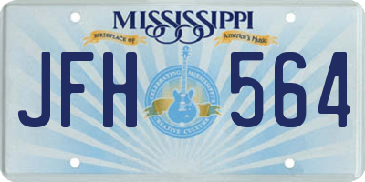 MS license plate JFH564