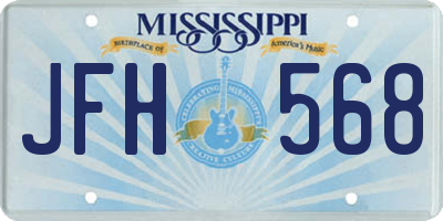 MS license plate JFH568