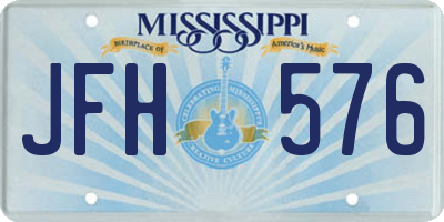 MS license plate JFH576