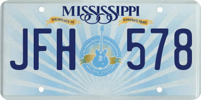MS license plate JFH578
