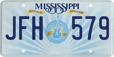 MS license plate JFH579