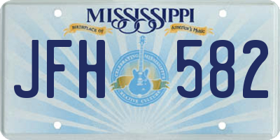 MS license plate JFH582