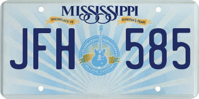 MS license plate JFH585