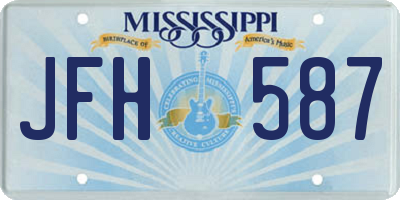 MS license plate JFH587