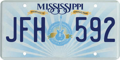 MS license plate JFH592