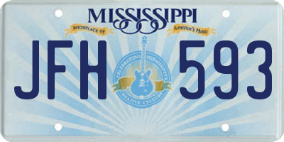 MS license plate JFH593