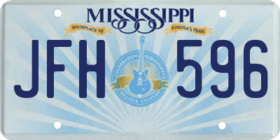 MS license plate JFH596