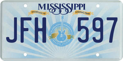 MS license plate JFH597