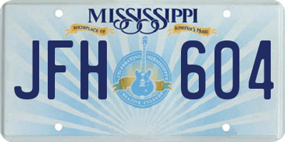 MS license plate JFH604
