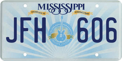 MS license plate JFH606
