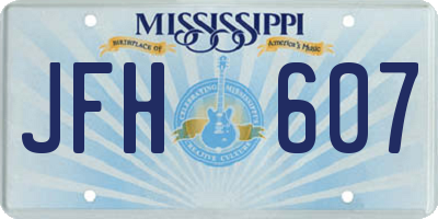 MS license plate JFH607