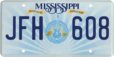 MS license plate JFH608