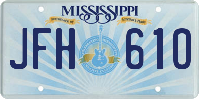 MS license plate JFH610