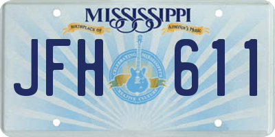 MS license plate JFH611