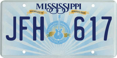 MS license plate JFH617