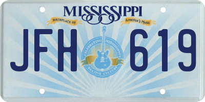 MS license plate JFH619