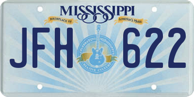 MS license plate JFH622