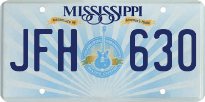MS license plate JFH630