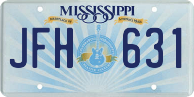 MS license plate JFH631