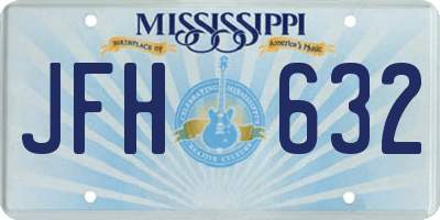 MS license plate JFH632