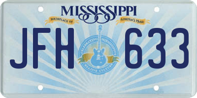MS license plate JFH633