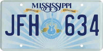 MS license plate JFH634