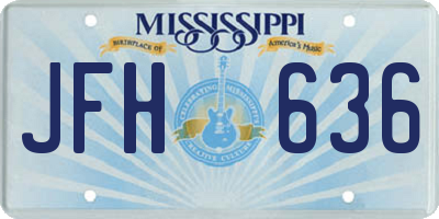 MS license plate JFH636