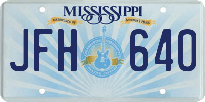 MS license plate JFH640