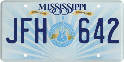 MS license plate JFH642