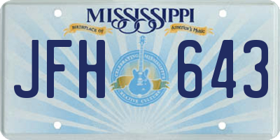 MS license plate JFH643
