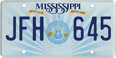 MS license plate JFH645