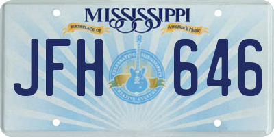 MS license plate JFH646