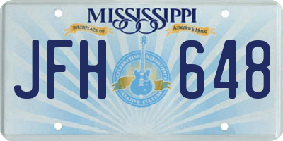 MS license plate JFH648
