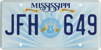 MS license plate JFH649