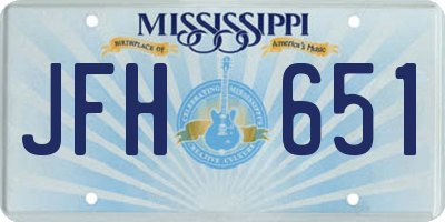 MS license plate JFH651