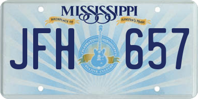 MS license plate JFH657