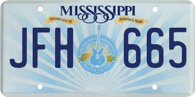MS license plate JFH665