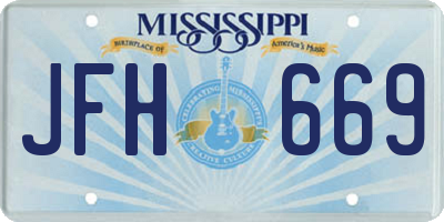 MS license plate JFH669