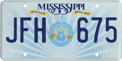 MS license plate JFH675