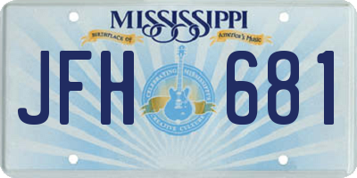 MS license plate JFH681
