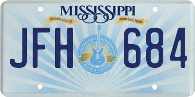 MS license plate JFH684