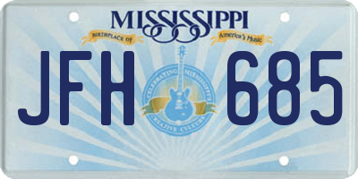 MS license plate JFH685