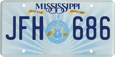 MS license plate JFH686