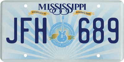 MS license plate JFH689
