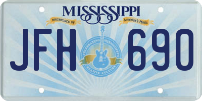MS license plate JFH690