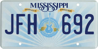 MS license plate JFH692