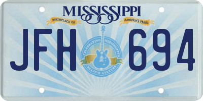 MS license plate JFH694