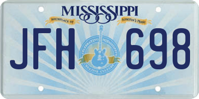 MS license plate JFH698